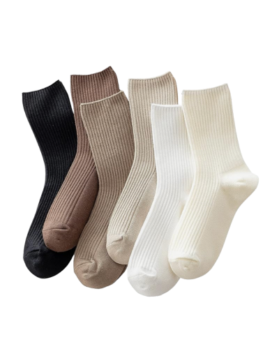 ACCFOD women’s cute crew socks in neutral tones, athletic casual cotton blend