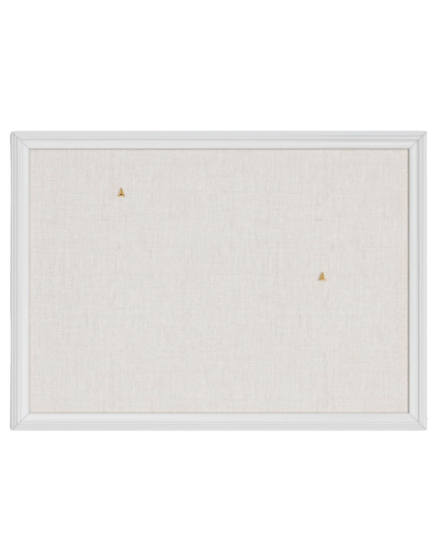 U Brands white farmhouse linen bulletin board 23x17 inches with wood frame for vision board