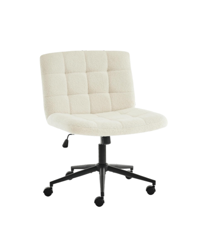 Furnimart armless desk chair with wheels adjustable height aesthetic office chair.